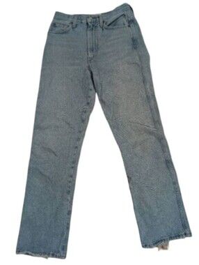 AGOLDE 90s Pinch Waist High Rise Straight Jeans 25  Distressed Light Wash Denim